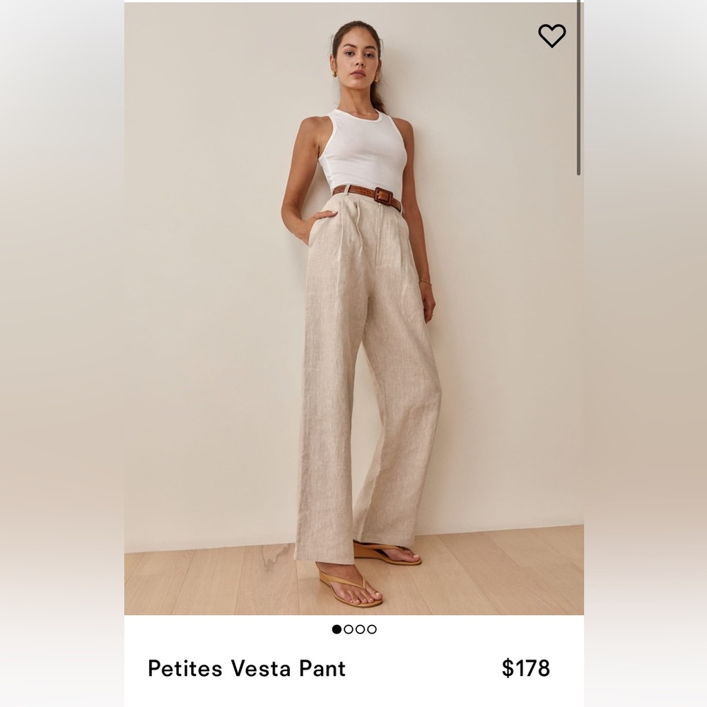 Reformation Petites Vesta Pant Linen Brand New